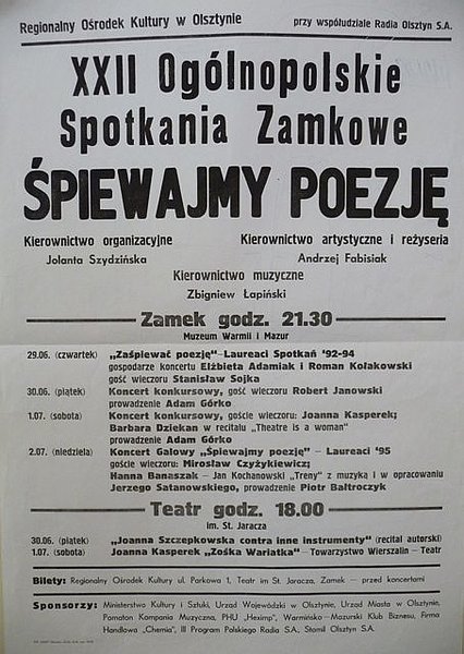 plakat wydarzenia 1995